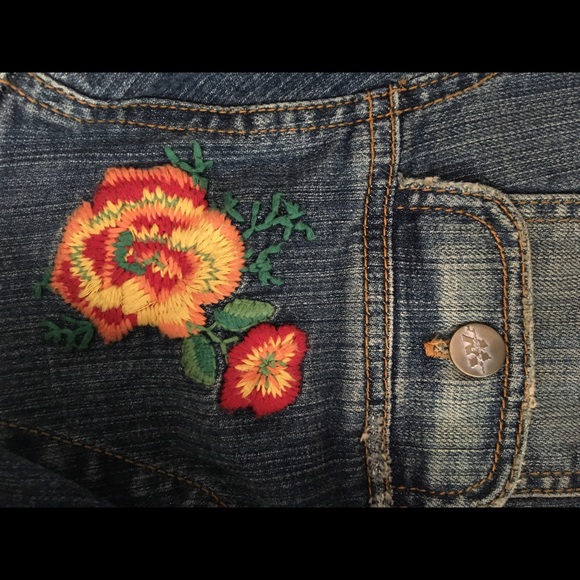 Vintage cropped Jean jacket size large - Picture 4 of 6
